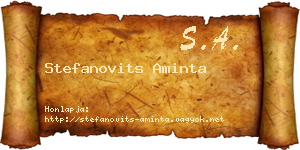 Stefanovits Aminta névjegykártya